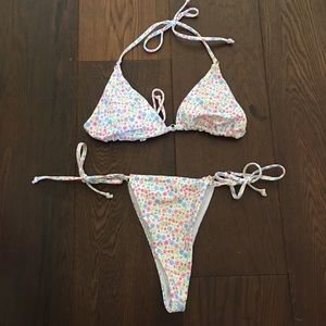 Dainty White Floral Bikini